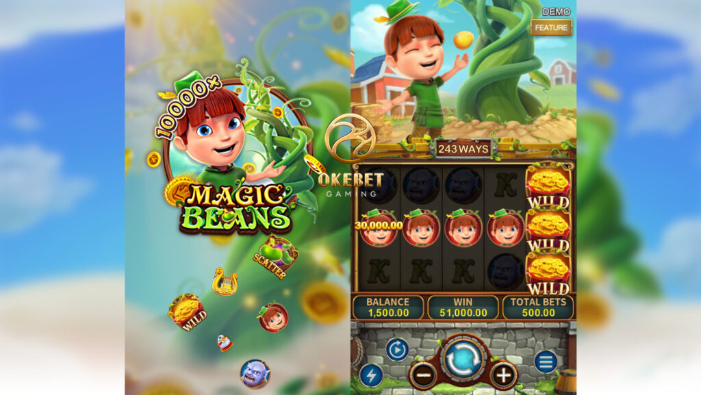FC Magic Beans slot reels and controls